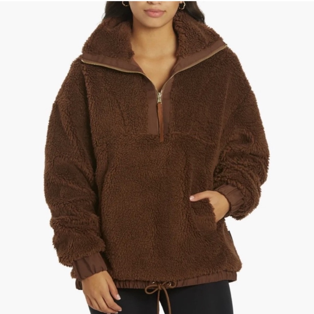 Varley Brown Sherpa Pullover
